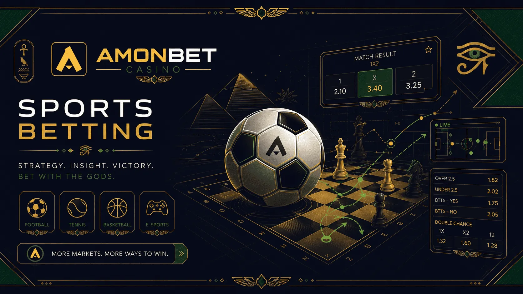 Sportweddenschappen bij Amonbet Casino — wedden op voetbal, tennis, basketbal en e-sports